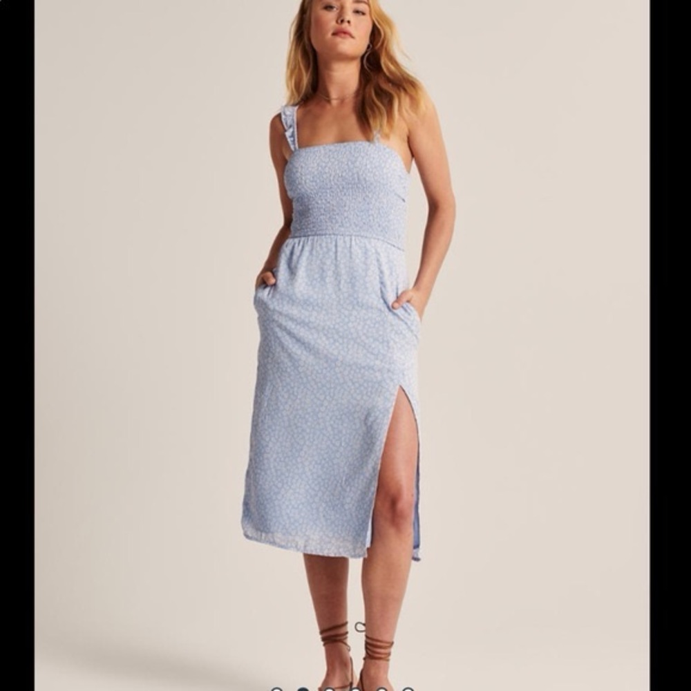 Abercrombie & Fitch Smocked Midi Dress